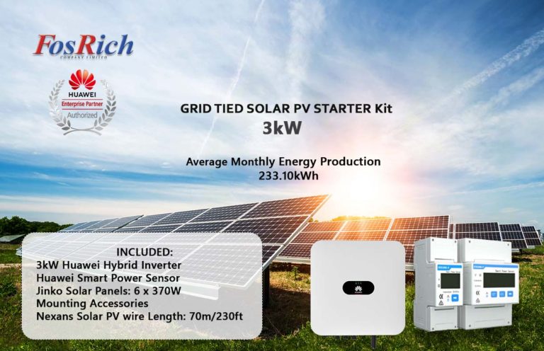 Huawei 3kW Grid Tied Solar PV Starter Kit – FosRich